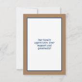 Baseball thema Baby shower Bedankkaart (Achterkant)