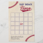 Baseball Thema Baby shower Bingo Game Flyer (Voorkant)