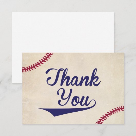 Baseball thema Baby shower dank u kaarten plat (Voorkant / Achterkant)