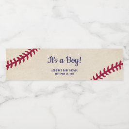 Baseball thema Baby shower waterflesetiketten Waterfles Etiket