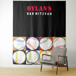 Baseball Thema Bar Mitswa Foto Op Achtergrond Wandkleed