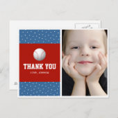 Baseball thema bedankt briefkaart voor jongens (Voorkant / Achterkant)