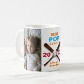 Baseball Thema Beste Pop ooit Aangepaste foto Koffiemok (Voorkant links)