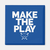 Baseball thema blauw magneet (Voorkant)