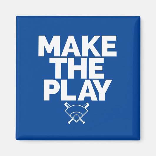 Baseball thema blauw magneet (Voorkant)