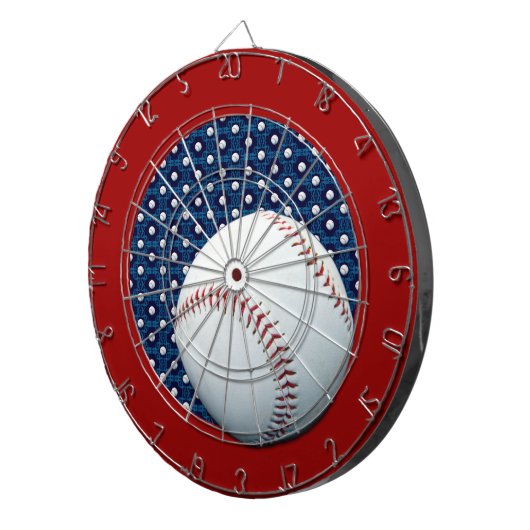 Baseball-thema Blauw-wit-kunstbord Dartboard Dartbord (Voorkant Rechts)