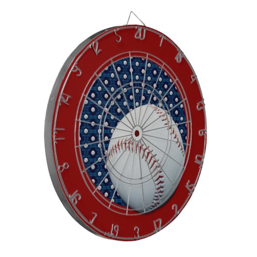 Baseball-thema Blauw-wit-kunstbord Dartboard Dartbord (Voorkant Links)