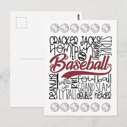 Baseball thema briefkaart (Voorkant / Achterkant)