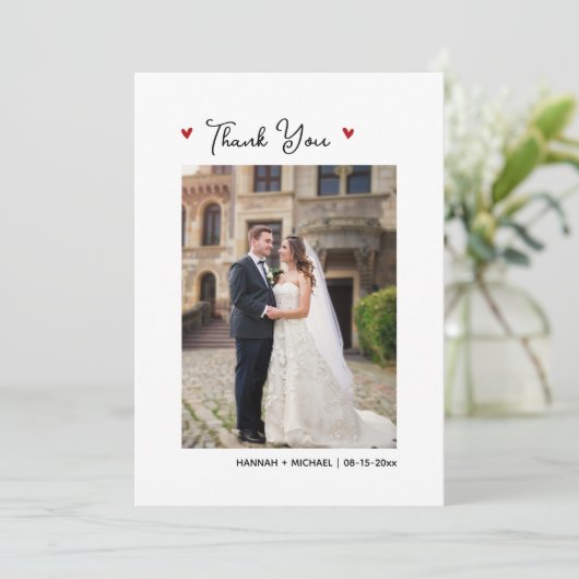 Baseball thema bruiloft foto dank u kaart (Staand voorkant)