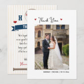 Baseball thema bruiloft foto dank u kaart (Voorkant / Achterkant)