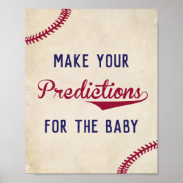 Baseball Thema Gevoelige voorspellingen voor Baby Poster