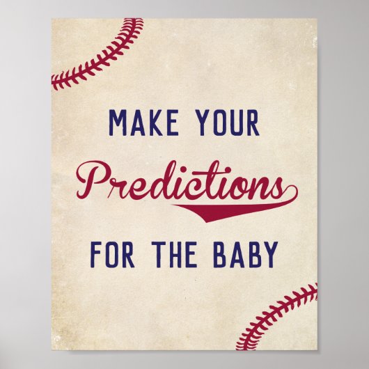 Baseball Thema Gevoelige voorspellingen voor Baby Poster (Voorkant)