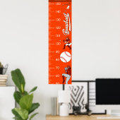 Baseball thema groei grafieken poster (Thuiskantoor)