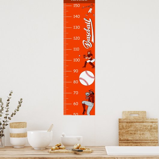 Baseball thema groei grafieken poster (Keuken)