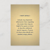 Baseball Thema Ontvangst & Feestdetails Navy Gold Informatiekaartje (Achterkant)