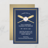 Baseball Thema Ontvangst & Feestdetails Navy Gold