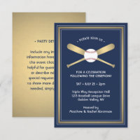Baseball Thema Ontvangst & Feestdetails Navy Gold