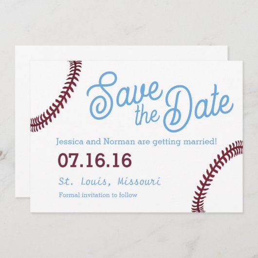 Baseball-thema Opslaan Datum Kaart (Voorkant / Achterkant)