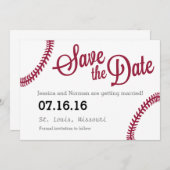 Baseball-thema Opslaan Datum Save The Date (Voorkant / Achterkant)