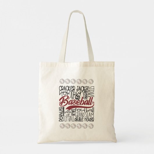 Baseball thema tote bag (Achterkant)