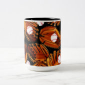 Baseball Thema Tweekleurige Koffiemok (Center)