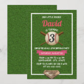 Baseball Theme All Star Birthday Party Kaart (Voorkant / Achterkant)