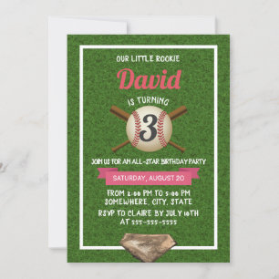 Baseball Theme All Star Birthday Party Kaart