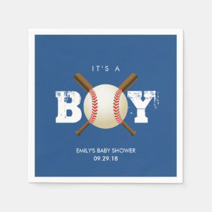 Baseball Theme Baby Boy Navy Blauw Baby shower Servetten