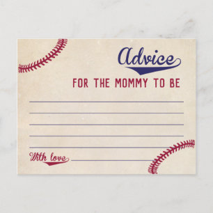 Baseball Theme Baby shower Advies voor Moeder Kaar Briefkaart
