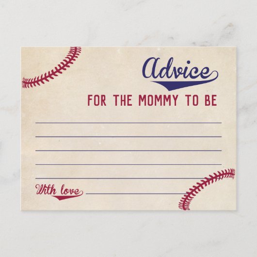 Baseball Theme Baby shower Advies voor Moeder Kaar Briefkaart (Voorkant)