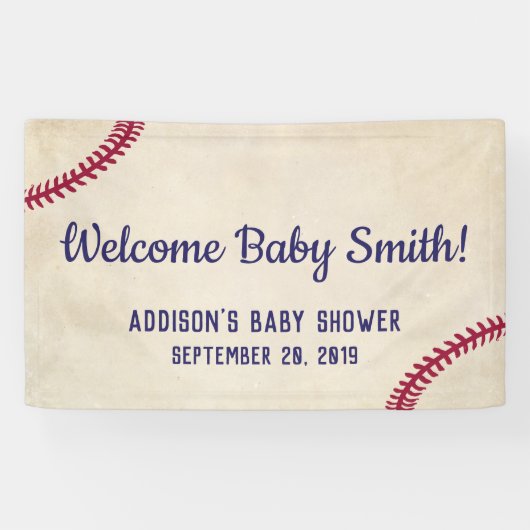 Baseball Theme Baby shower Banner Poster (Horizontaal)