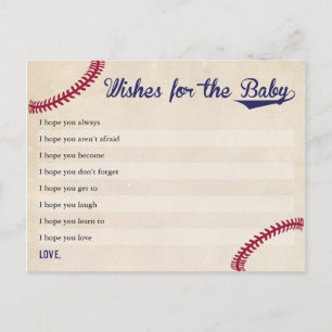 Baseball Theme Baby shower Wensen voor Baby Kaarte Briefkaart