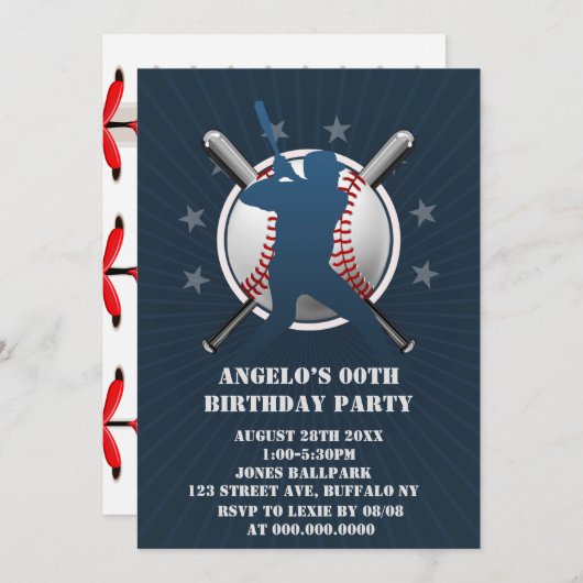 Baseball Theme Birthday (Voorkant / Achterkant)