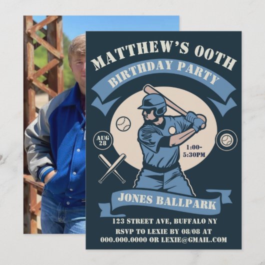 Baseball Theme Birthday (Voorkant / Achterkant)