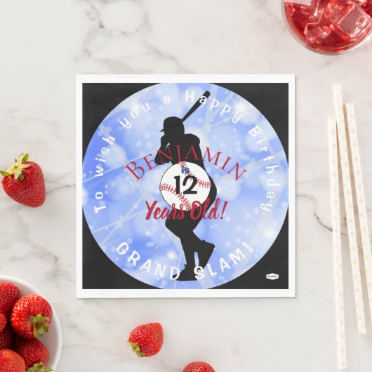 Baseball Theme Birthday Napkins HAMbyWG Servet (Insitu)