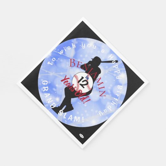 Baseball Theme Birthday Napkins HAMbyWG Servet (Hoek)