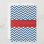 Baseball Theme Blue Chevron Het is een Jongen Baby Kaart (Achterkant)