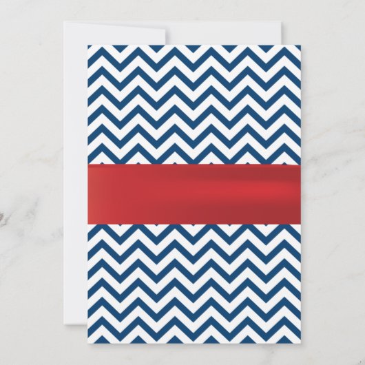 Baseball Theme Blue Chevron Het is een Jongen Baby Kaart (Achterkant)