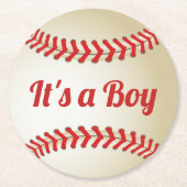 Baseball Theme Boy Baby shower Ronde Kartonnen Onderzetter (Voorkant)