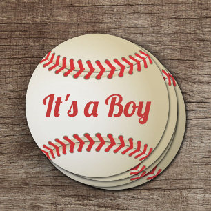 Baseball Theme Boy Baby shower Ronde Kartonnen Onderzetter