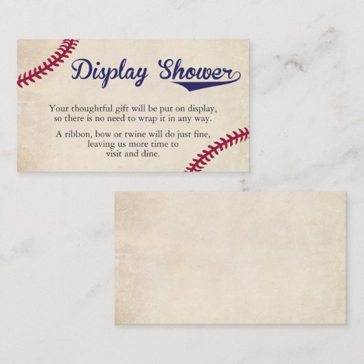 Baseball Theme Display Douche Inzetstuk Kaarten (Voorkant / Achterkant)