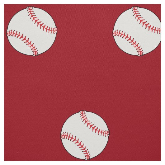 Baseball Theme Fabric Red BG HAMbyWG Stof (Swatch)