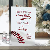 Baseball Theme Field Day Sanitize Wedding Reclamebord Met Voetstuk