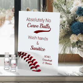 Baseball Theme Field Day Sanitize Wedding Reclamebord Met Voetstuk