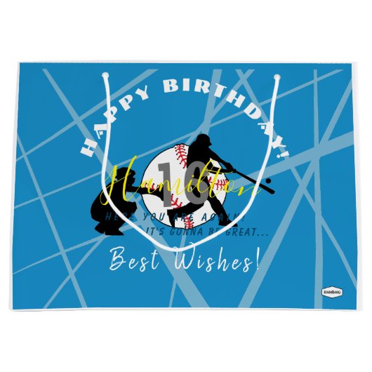 Baseball Theme Gift Bag HAMbyWG Groot Cadeauzakje (Voorkant)
