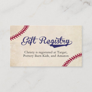 Baseball Theme Gift Registry Invoegen Kaarten