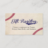 Baseball Theme Gift Registry Invoegen Kaarten (Voorkant)
