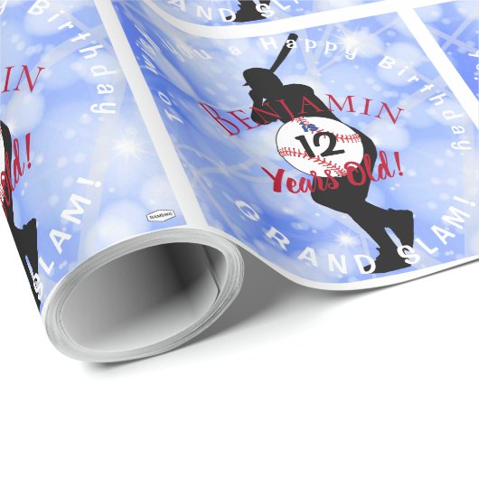 Baseball Theme Gift Wrap Birthday HAMbyWG Cadeaupapier (Rol Hoek)