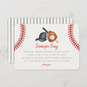 Baseball Theme Home Run Boeken voor Baby Insert Informatiekaartje (Voorkant / Achterkant)