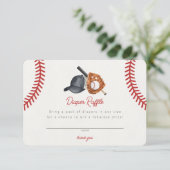 Baseball Theme Home Run Rookie Luier Raffle Informatiekaartje (Staand voorkant)